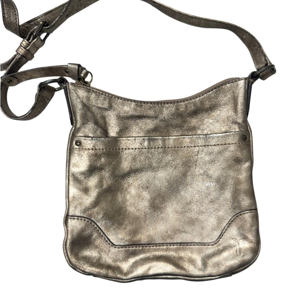 Frye Gold Leather Melissa Crossbody Handbag Bag Purse Womens Classic Small